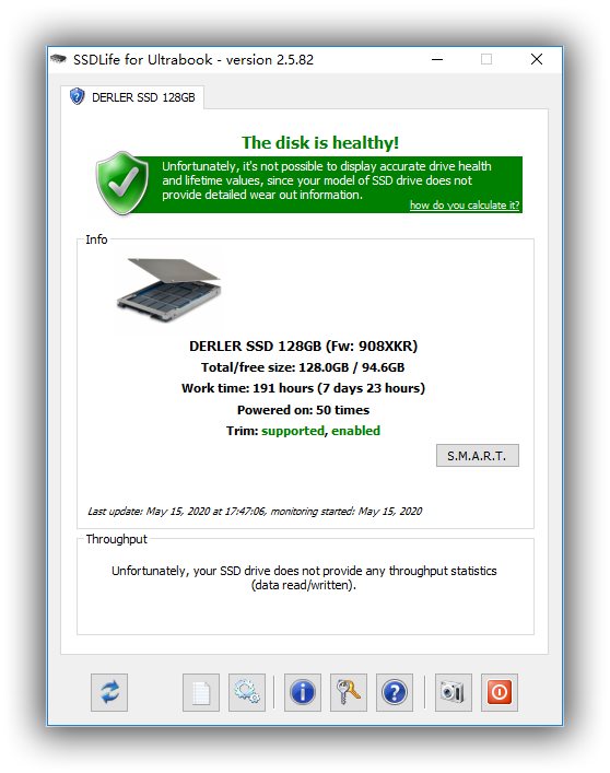 固态硬盘检测工具_SSDlife for Ultrabook 2.5.82